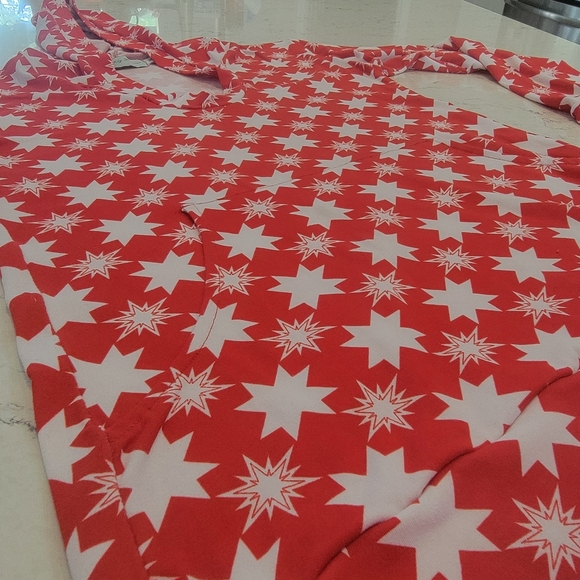Anna Kay Fashions lightweight hoodie red with white stars size Medium - Picture 12 of 14